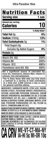 Monster Energy Ultra Paradise, Sugar Free Energy Drink, 16 Ounce (Pack of 12)
