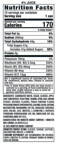 Monster Energy Juice Bad Apple, Energy + Juice, Energy Drink, 16 Ounce (Pack of 15)